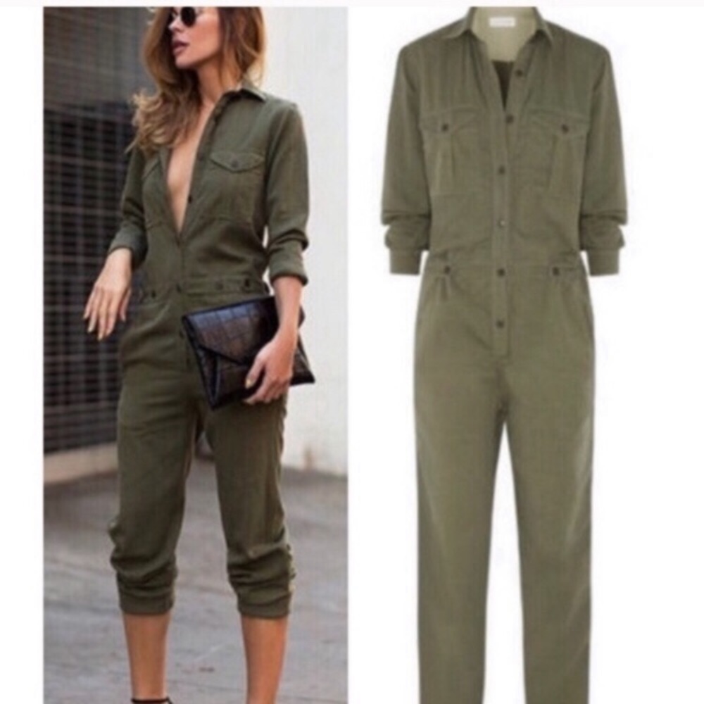 Green long sleeve Jumpsuit